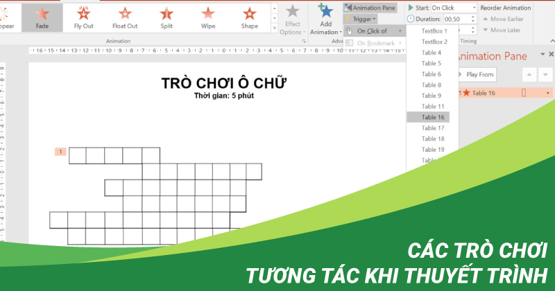 các trò chơi tương tác khi thuyết trình