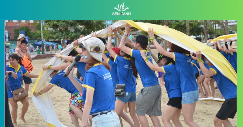 Top 15 trò chơi team building đông người vui nhộn Vượt Xe Tăng Trên Cát