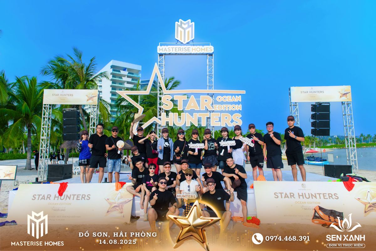 Đội chơi teambuilding chụp ảnh 