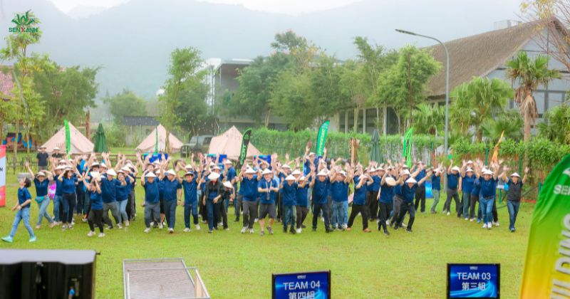 teambuilding với nhiều người tham gia 