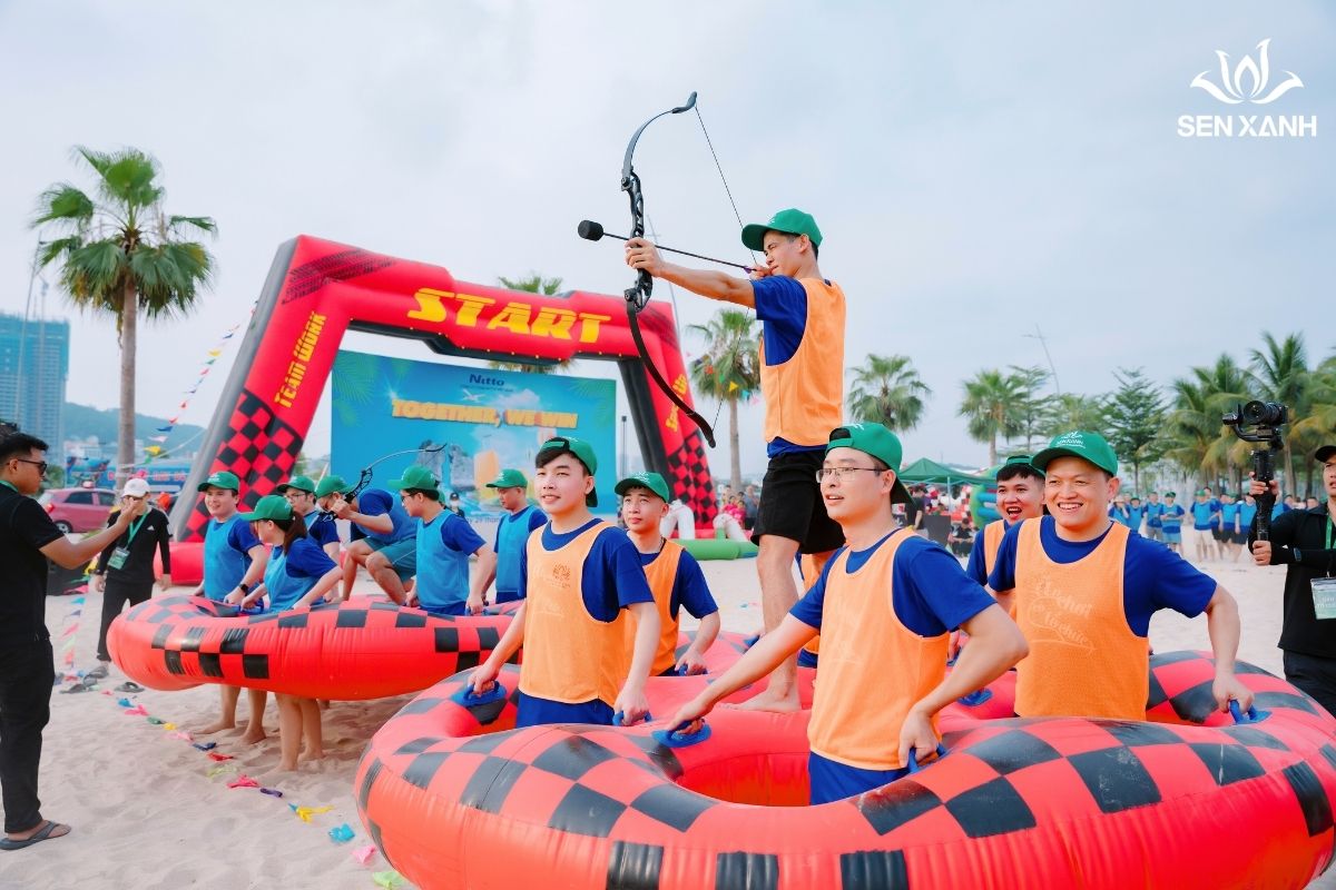 Trò chơi bắn cung team building Nitto 2023