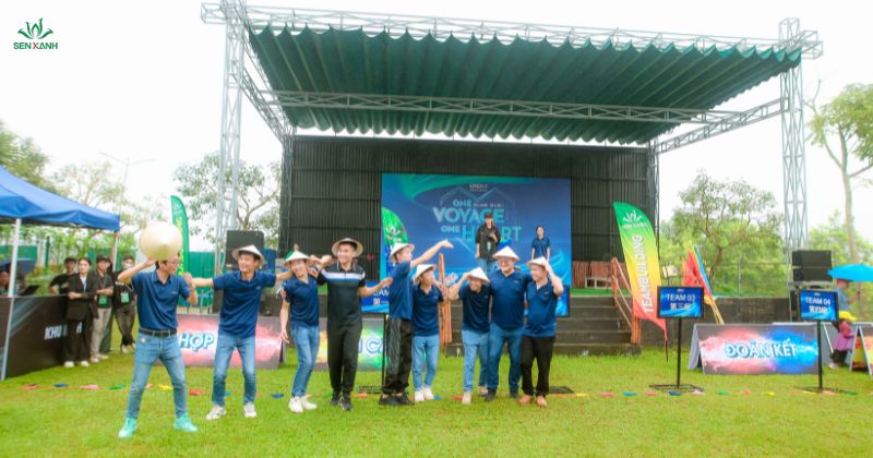 Chuẩn bị tham gia tr&ograve; chơi teambuilding 