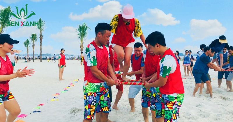 Tham gia tr&ograve; chơi tr&ecirc;n biển