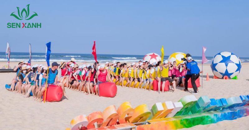 Tham gia tr&ograve; chơi team building tập thể