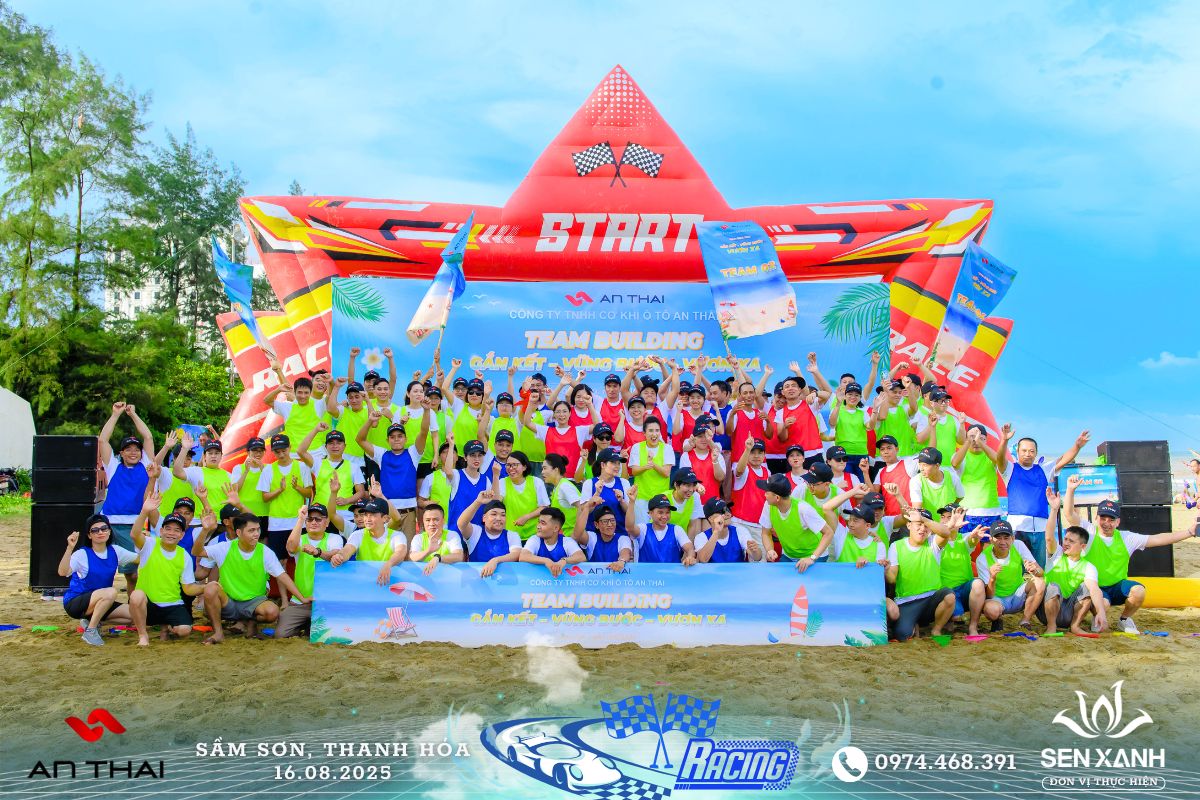 Tổ chức Teambuilding 2025 - An Thái - Sầm Sơn - Gắn kết - Vững bước - Vươn xa Check in đội chơi teambuilding
