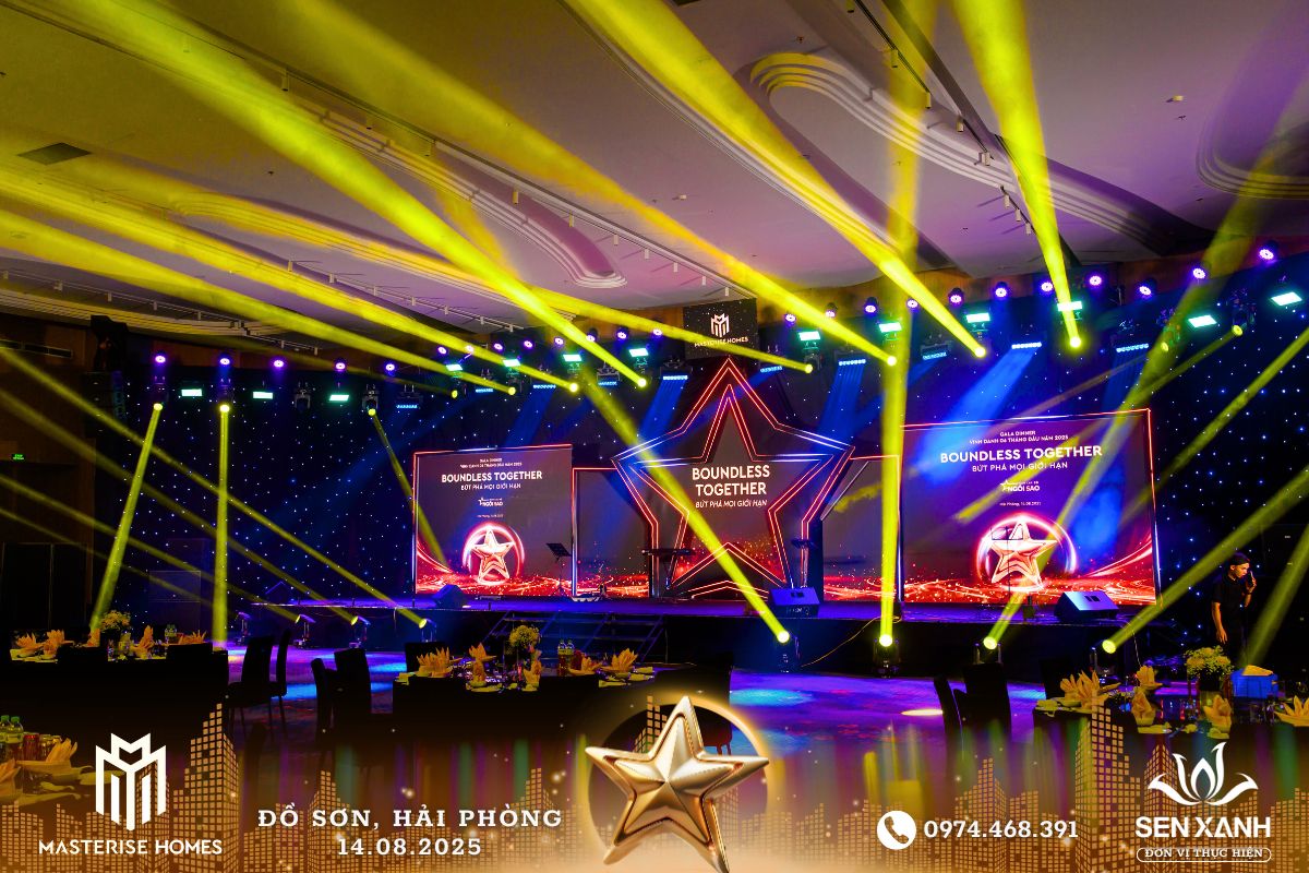 Tổ chức Gala Dinner 2025 - Masterise Homes - BOUNDLESS TOGETHER - Bứt phá mọi giới hạn Sân khấu sự kiện Masterise