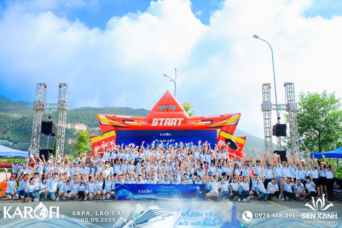 Tổ chức Teambuilding 2025 - Karofi Đoàn 1 - SaPa - Lào Cai - Cam kết vươn tầm - Đồng tâm đổi mới Check in teambuilding công ty karofi