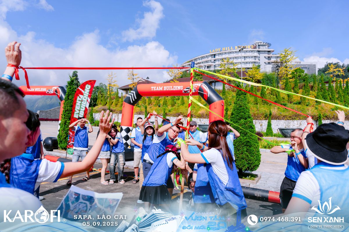 Tổ chức Teambuilding 2025 - Karofi Đoàn 1 - SaPa - Lào Cai - Cam kết vươn tầm - Đồng tâm đổi mới Trò chơi dẫn dây