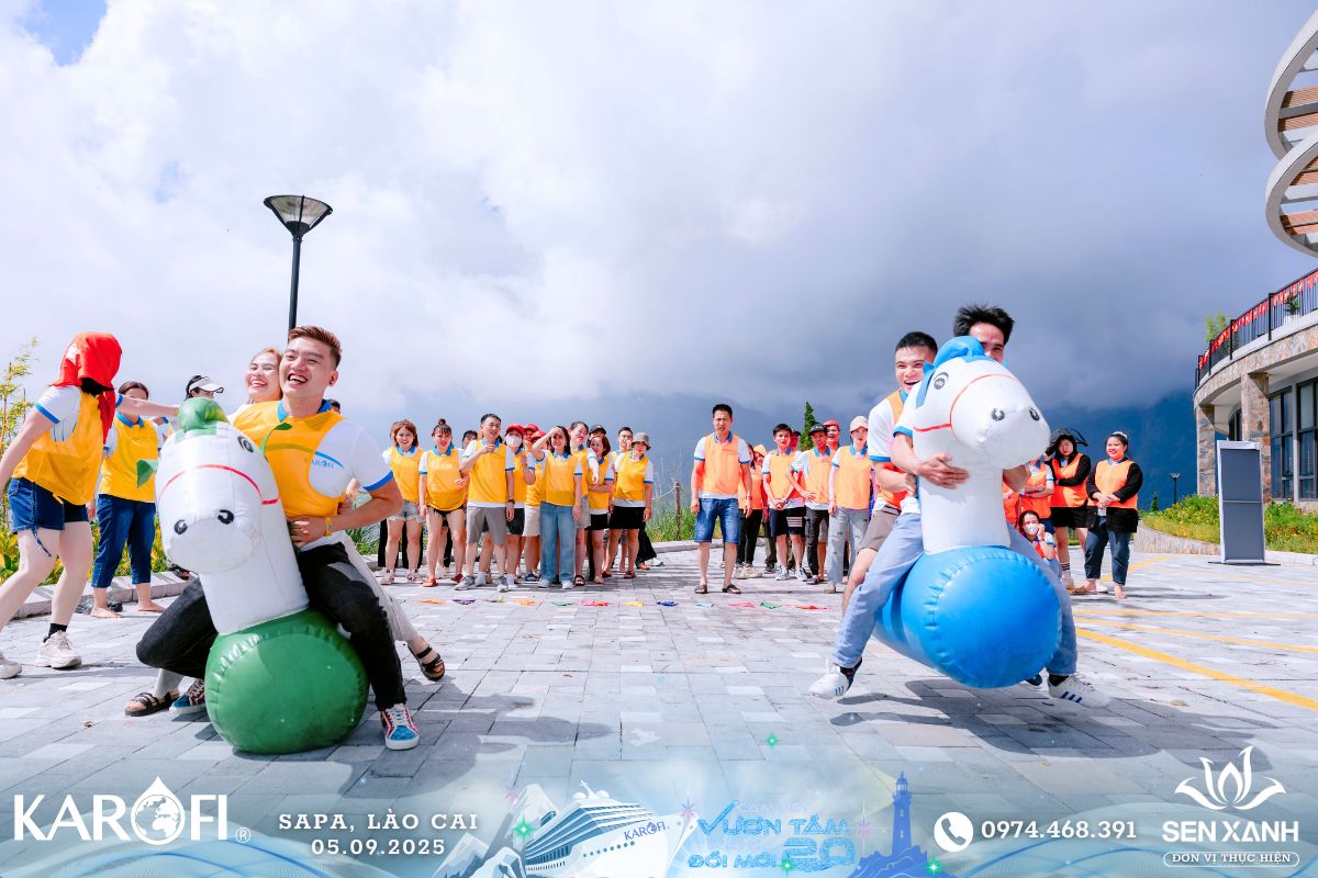Tổ chức Teambuilding 2025 - Karofi Đoàn 1 - SaPa - Lào Cai - Cam kết vươn tầm - Đồng tâm đổi mới Trò chơi đua ngựa phao