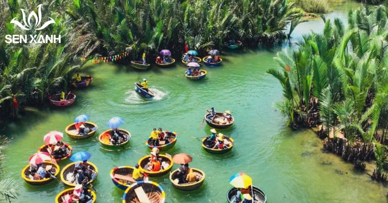 Top những địa điểm tổ chức team building hấp dẫn tại Hội An Rừng dừa Bảy Mẫu mang đậm nét văn hóa sông nước miền Trung.