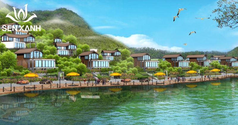 Bản X&ocirc;i nằm tại Ba V&igrave;, nổi bật với đồi cỏ rộng v&agrave; hồ nước tự nhi&ecirc;n.