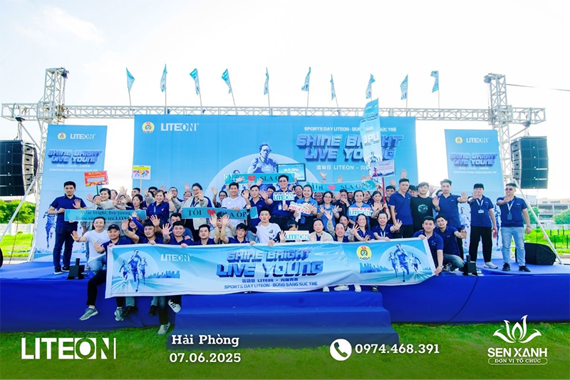 H&igrave;nh ảnh tổ chức ng&agrave;y hội thể thao c&ocirc;ng ty Liteon