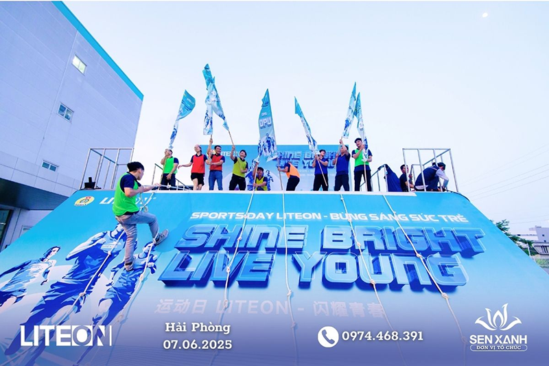 H&igrave;nh ảnh tổ chức ng&agrave;y hội thể thao c&ocirc;ng ty Liteon